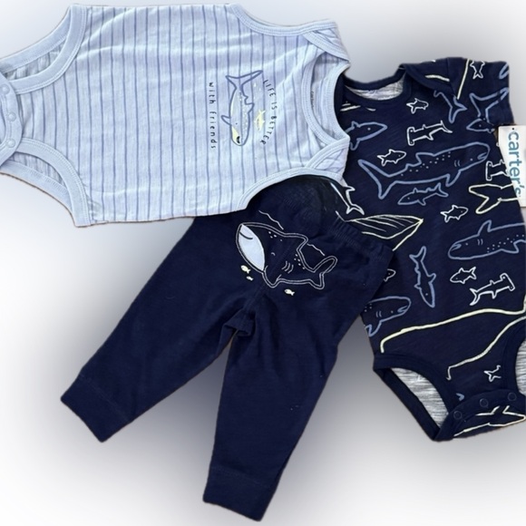 Carter’s 3-Piece Baby Outfit Set Bodysuits and Pants 0–3 Months NWT - Picture 6 of 8